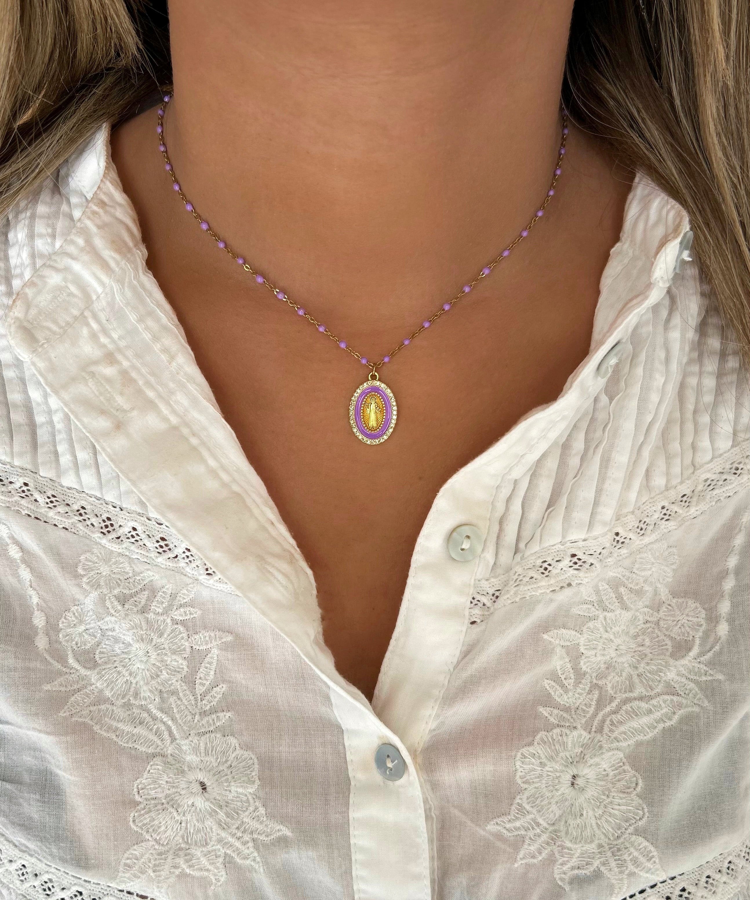 HOLY RHINESTONE NECKLACE